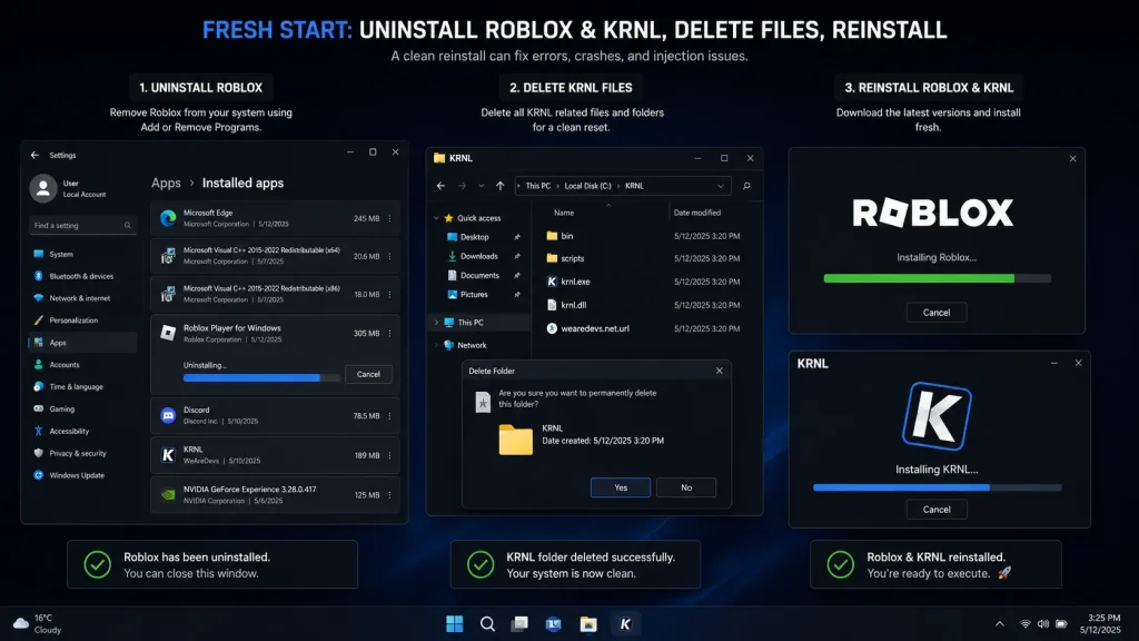krnl-clean-reinstall-steps